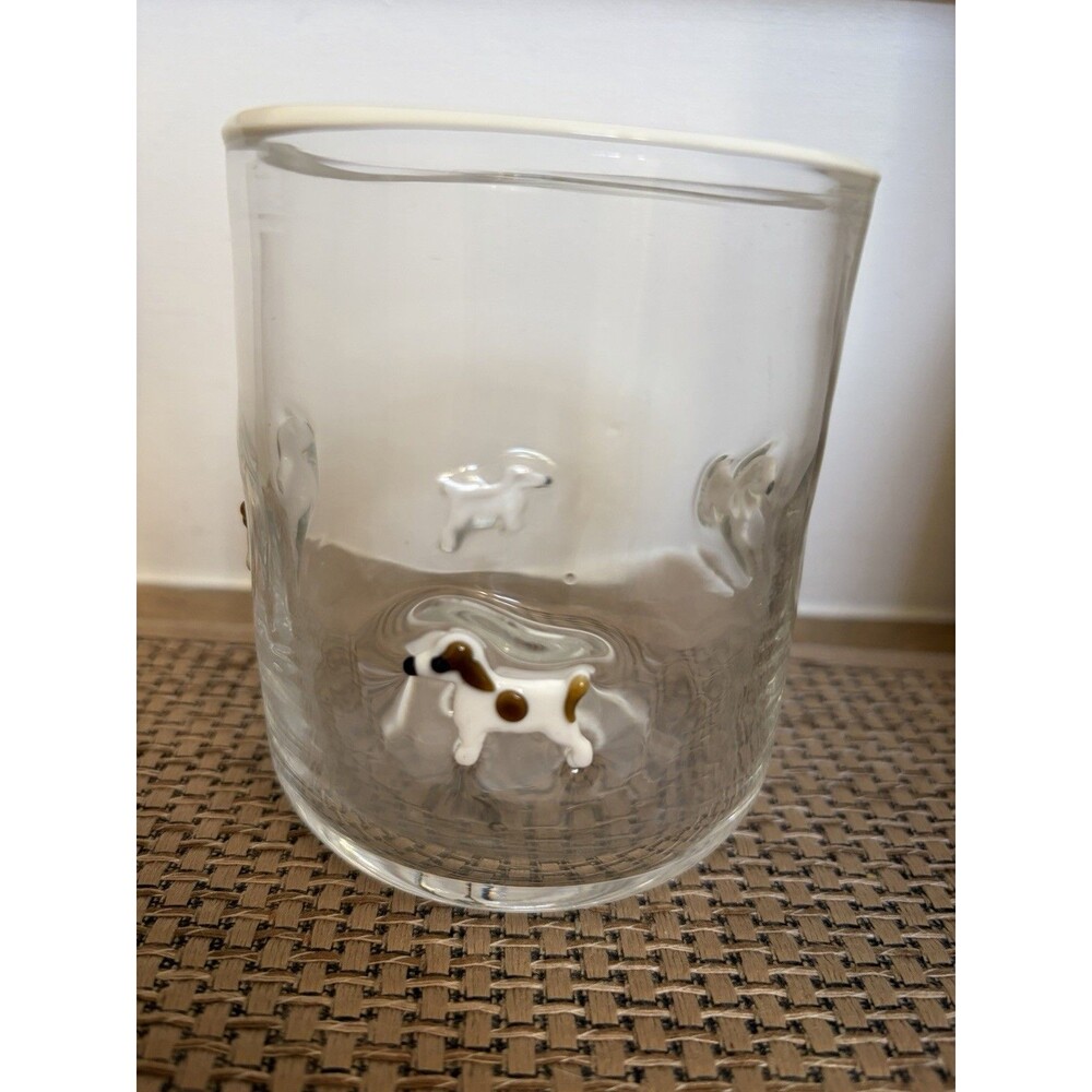 Anthropologie The Dog Icon Juice Glass Jack Russell 17 Oz Beagle New In Box